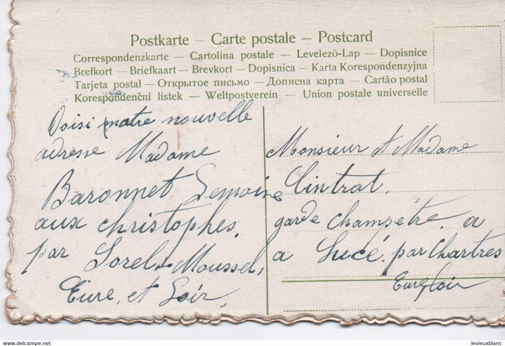 Carte De Bonne Année  Ancienne/Avec Fleurs Tulipes Gaufrées Et Découpées/France/Cintrat, Lucé (E & L) /Vers 1910   CFA62 - Nieuwjaar