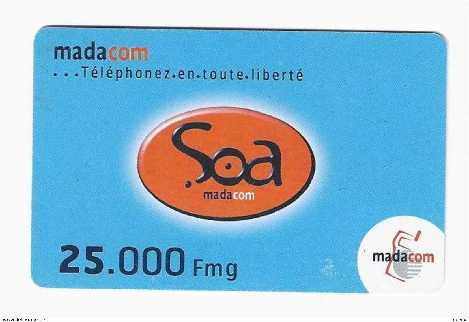 MADAGASCAR RECHARGE MADACOM SOA 25 000 FMG - Madagaskar