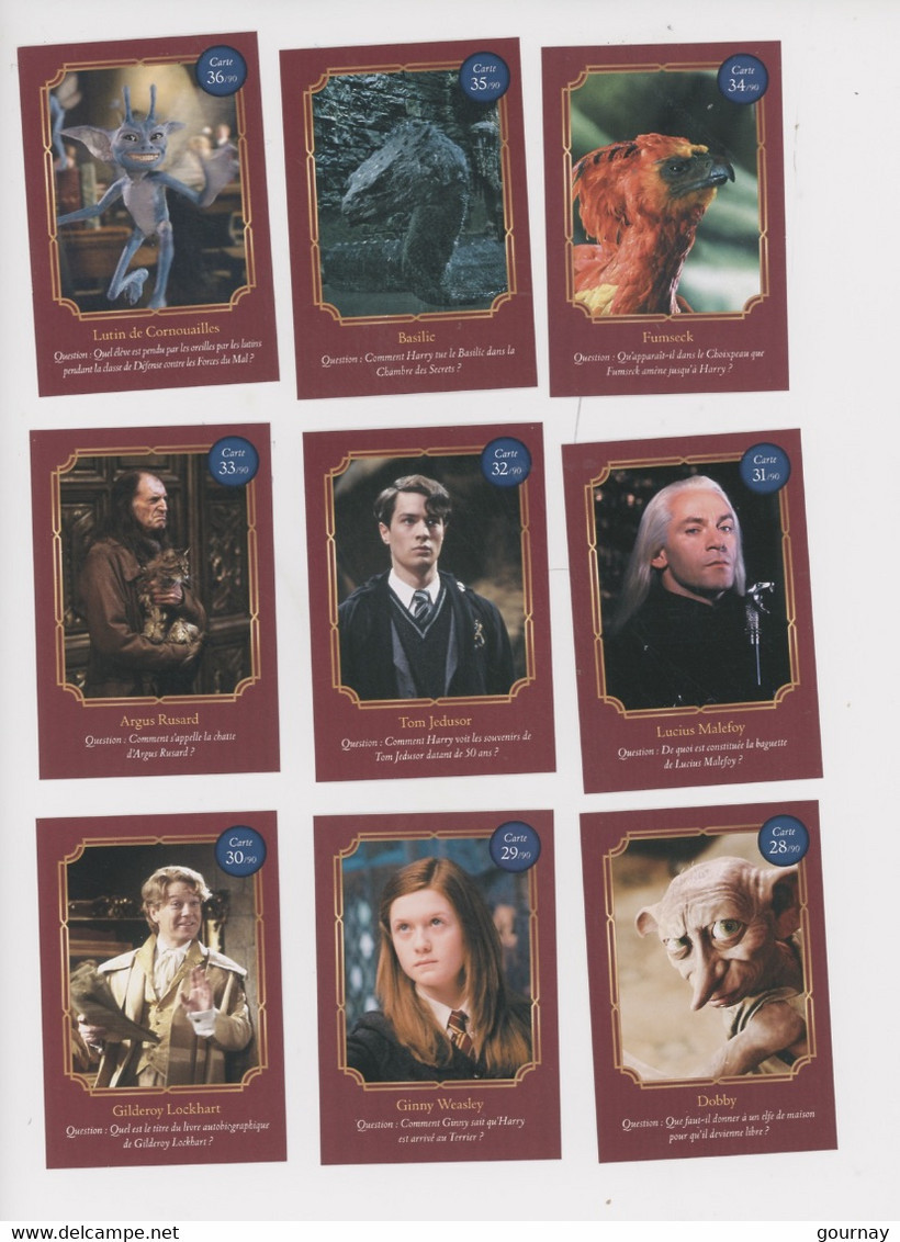 Harry Potter 90 cartes dont 4 réfléchissantes 4 thermosensibles 4 holographiques - Jeu complet AUCHAN Bizarding  world