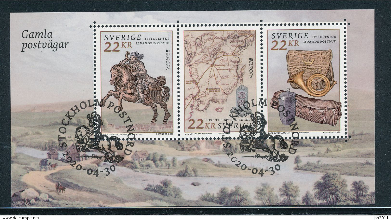 Sweden 2020. Facit # BL52 (3334-3336). Europa 2020 SS. MNH (**) With First Day Cancellation. Special Edition - Nuovi