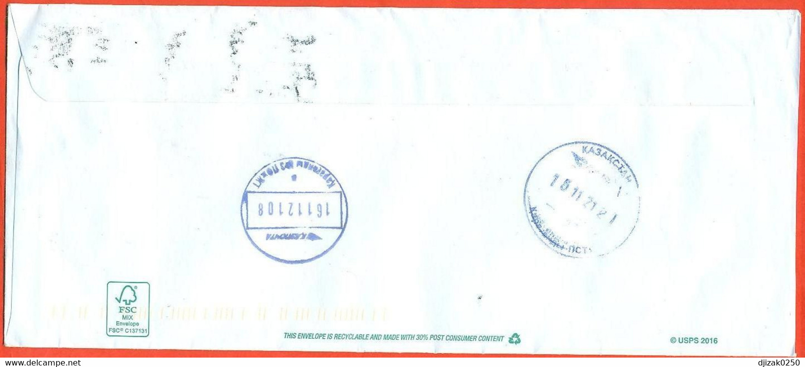 United States 2021. The Envelope  With Printed Stamp Passed Through The Mail. - Storia Postale