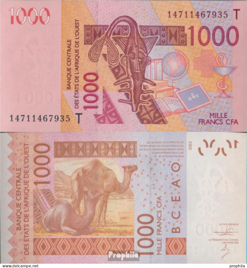 Togo Pick-Nr: 815T N, Signatur 40 Bankfrisch 2014 1.000 Francs - Togo