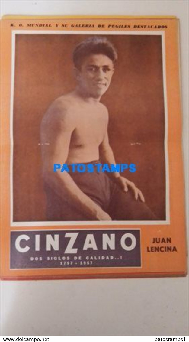 174824 SPORTS BOX BOXEO K.O WORLDWIDE AND OUTSTANDING FIGHTERS JUAN LENCINA SHEET 28 X 39 CM NO POSTCARD - Autres & Non Classés