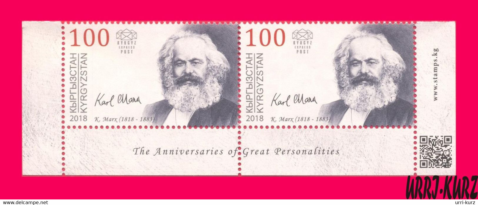 KYRGYZSTAN 2018 Famous People Germany Philosopher Sociologist Economist Writer Poet Public Figure K.Marx 2v Mi KEP93 NH - Karl Marx