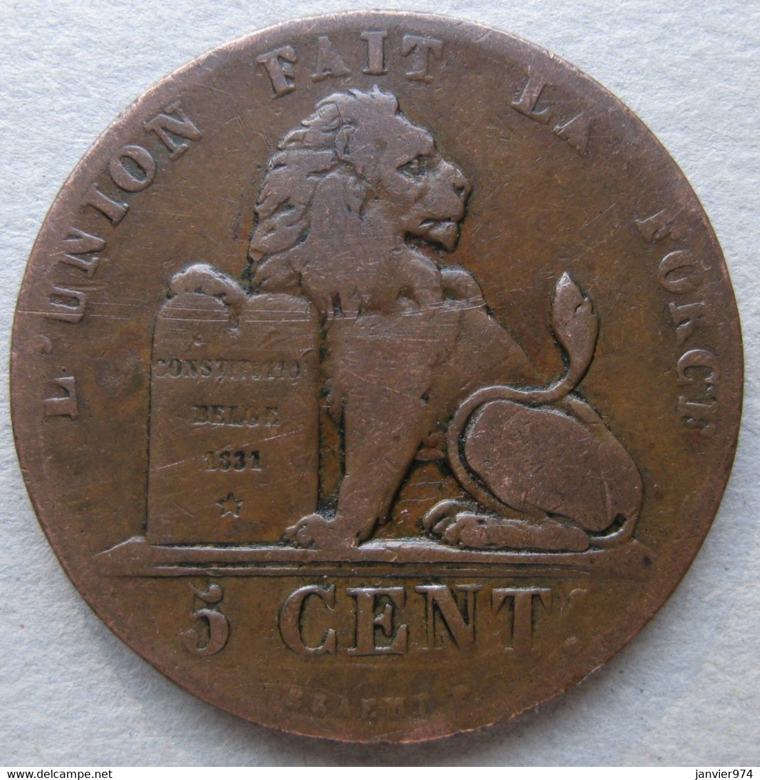 Belgique . 5 Centimes 1851 . Leopold Premier - 5 Centimes