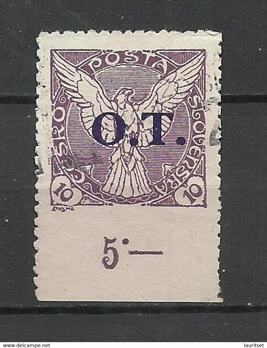 TSCHECHOSLOWAKEI Czechoslovakia 1934 Michel 326 Variety ERROR = Lower Margin Iperforated O - Variétés Et Curiosités