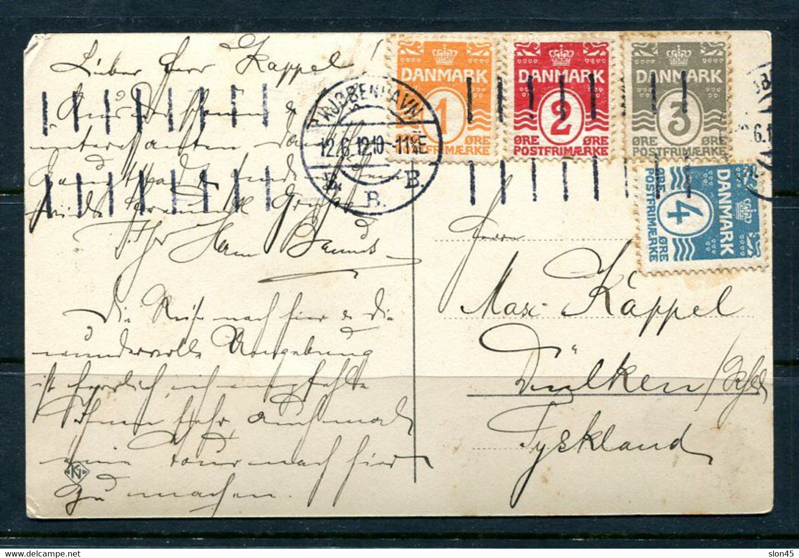 Denmark 1912 Picture Postal  Card Tyskland 11810 - Lettres & Documents