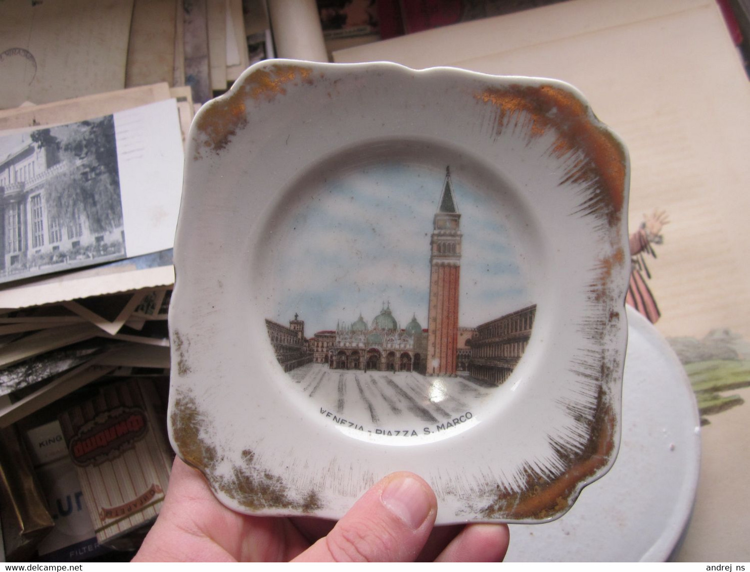 Old Porcelain Plate Venezia Piazza S Marco 1814 Hutschenreuther Hohenberg Germany - Hutschenreuther (DEU)