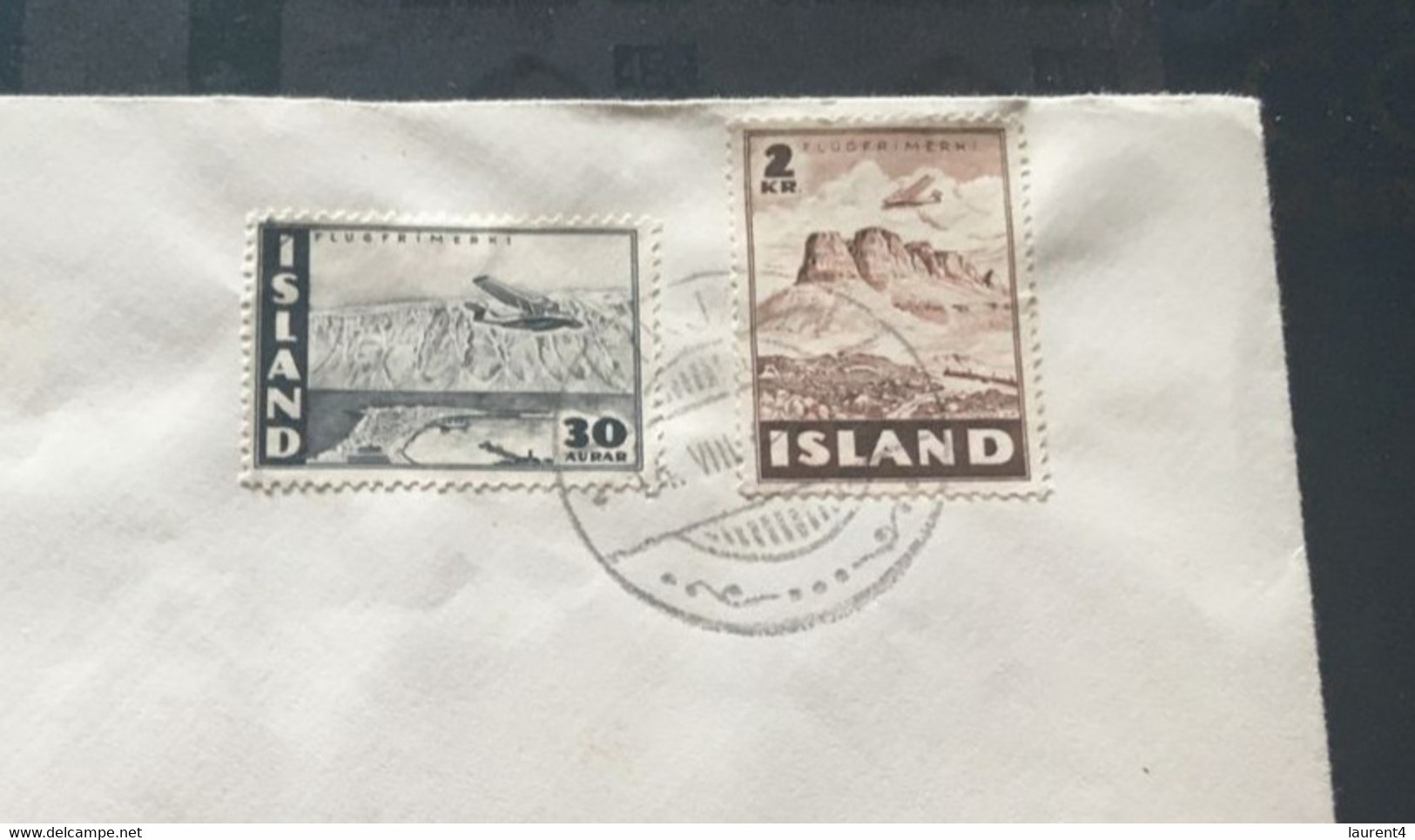 (3 C 13) Island Letter Posted To Denmark - Late 1940's ? - Covers & Documents