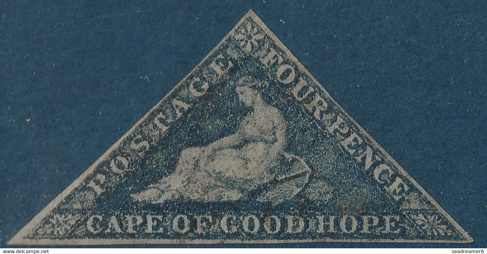 Cap Of Good Hope N°8 (steel/blue Gibbons N°19c) 4 Pence Bleu Acier Oblitéré Leger TTB Signé Calves - Cabo De Buena Esperanza (1853-1904)