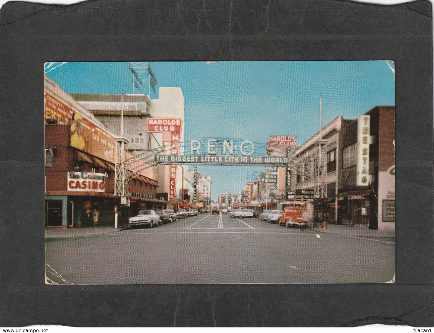 106360       Regno  Unito,     Reno  Arch  Scene,   Looking  Down  Virginia  Street,  VG  1956 - Reno