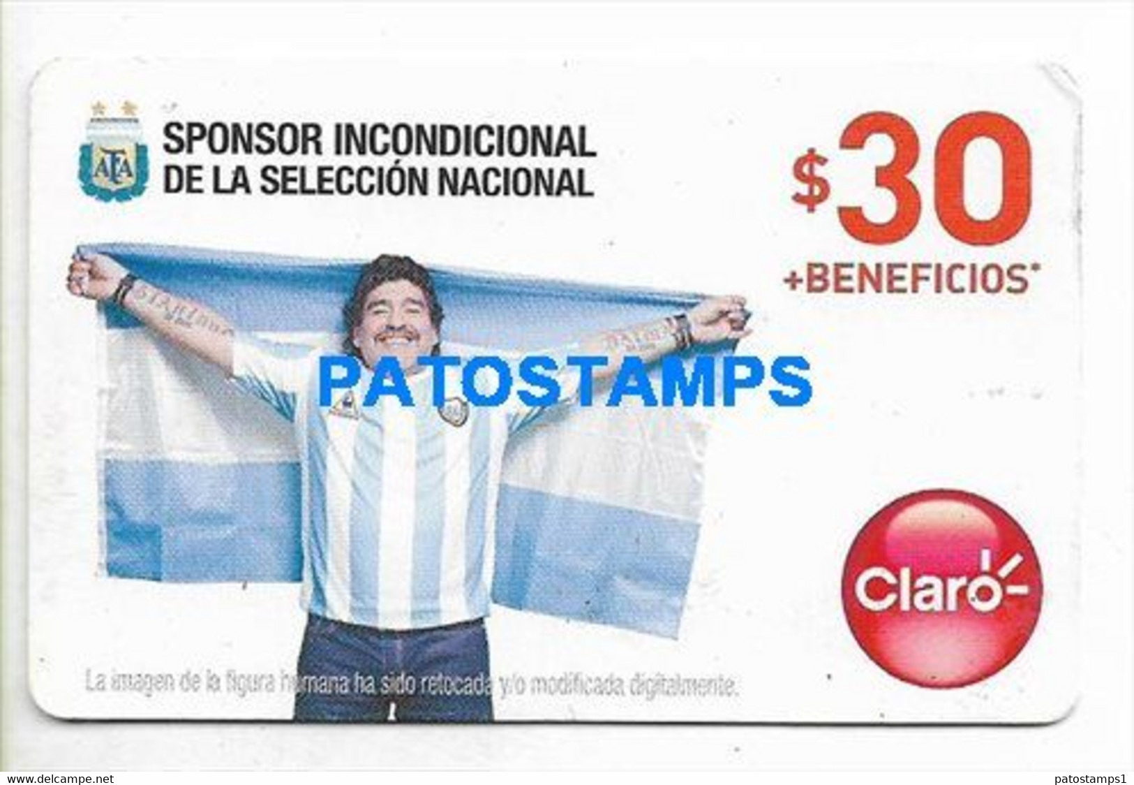 175170 ARGENTINA TARJETA TELEFONICA CREDITO CLARO SOCCER FUTBOL SELECCION DIEGO MARADONA NO POSTAL POSTCARD - Autres - Amérique