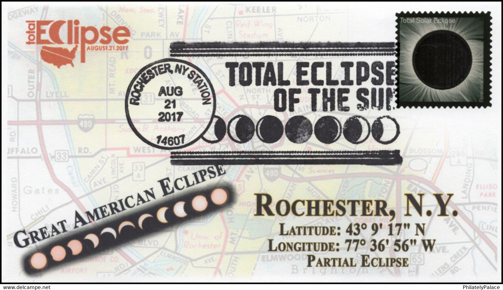 2018 *** USA United States Total Solar Eclipse, Astronmy Solar System, Galaxy , Pictorial Cancel, Big Cancel (**) - Cartas & Documentos