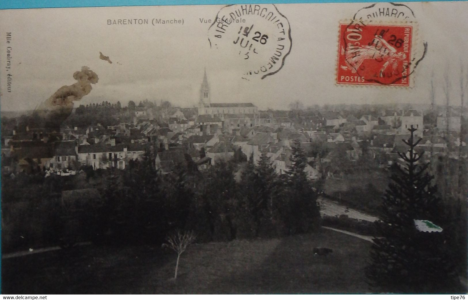 50 Manche CPA Barenton Vue Générale 1913 - Barenton