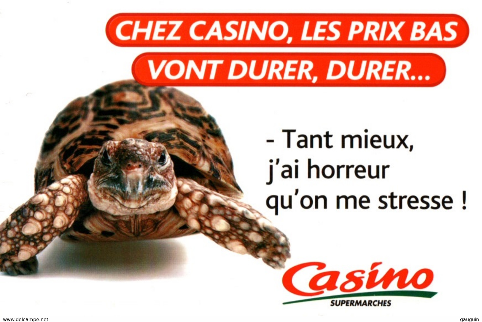 CPM - TORTUE Illustration - Publicité Casino Supermarchés - Edition Pub - Tortugas