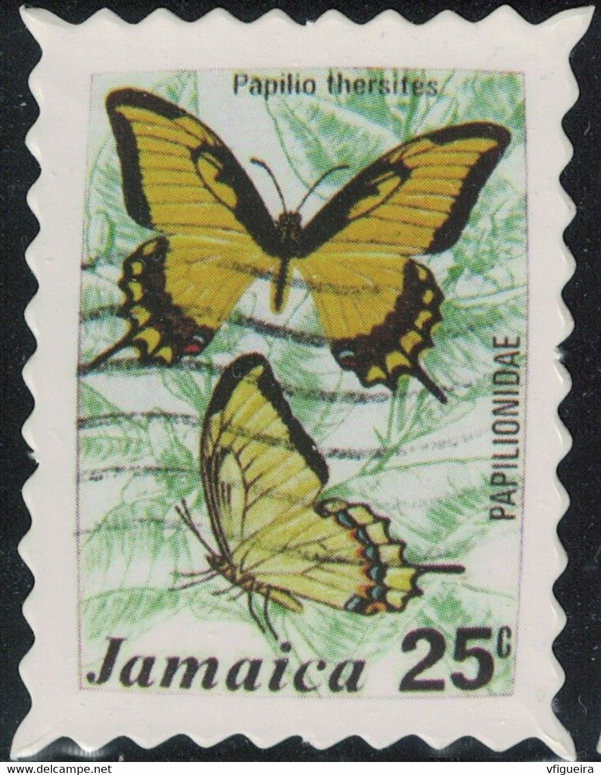 Jamaïque Timbre Fictif Autocollant Papillon Papilio Thersites Scrapbooking - Scrapbooking
