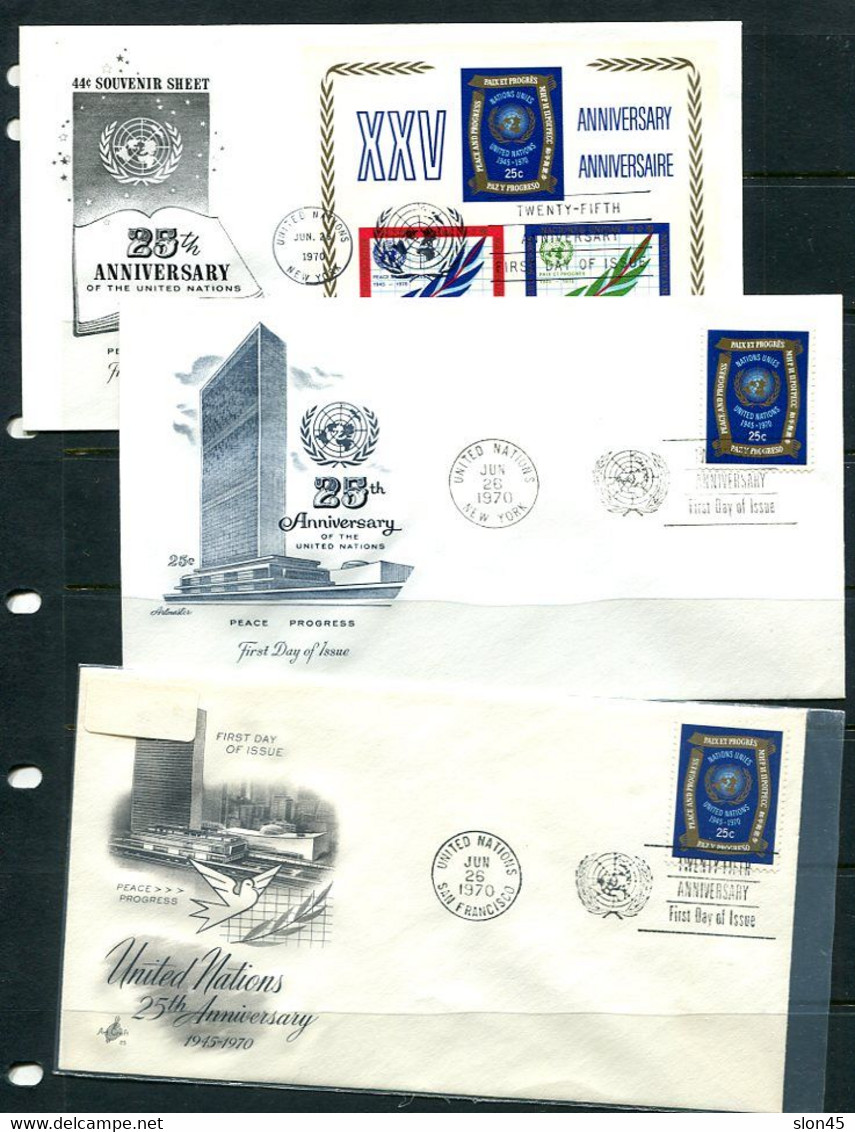 UN Collection 1970 26 First Day Of Issue Covers Used 11885 - Collections, Lots & Séries