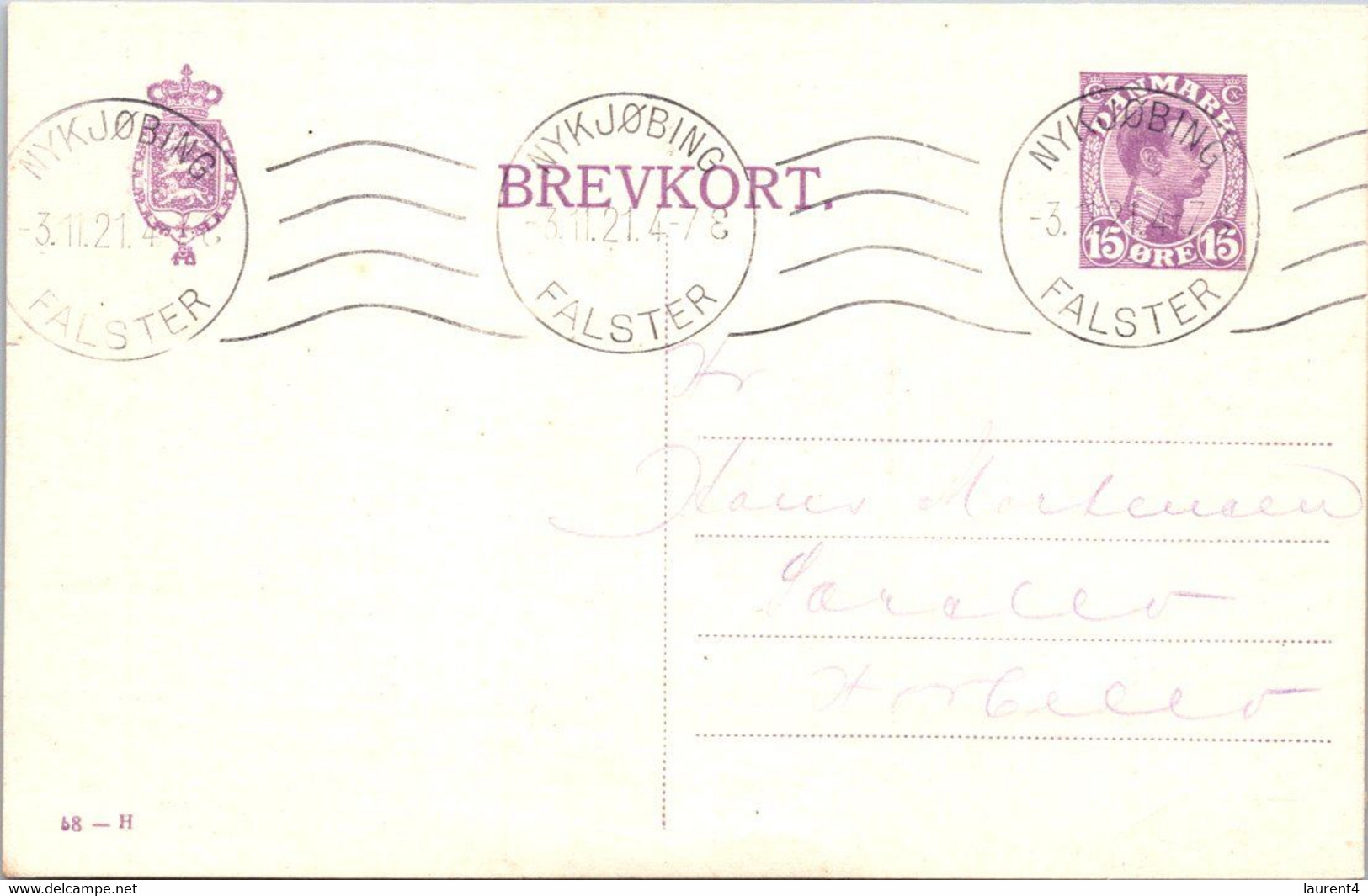 (4 C 8) Very Old Denmark - Brevkort - Posted 1921 - Autres & Non Classés