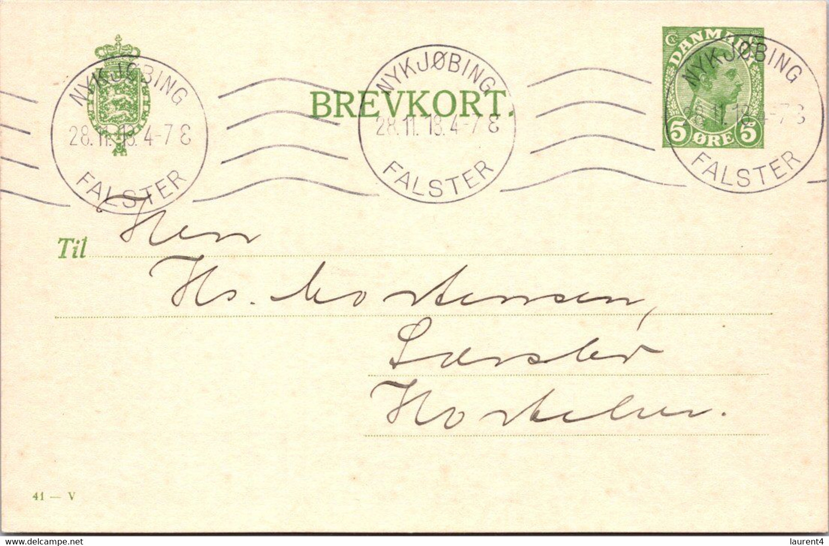 (4 C 8) Very Old Denmark - Brevkort - Posted 28-11-1918 (post WWII Era) - Andere & Zonder Classificatie