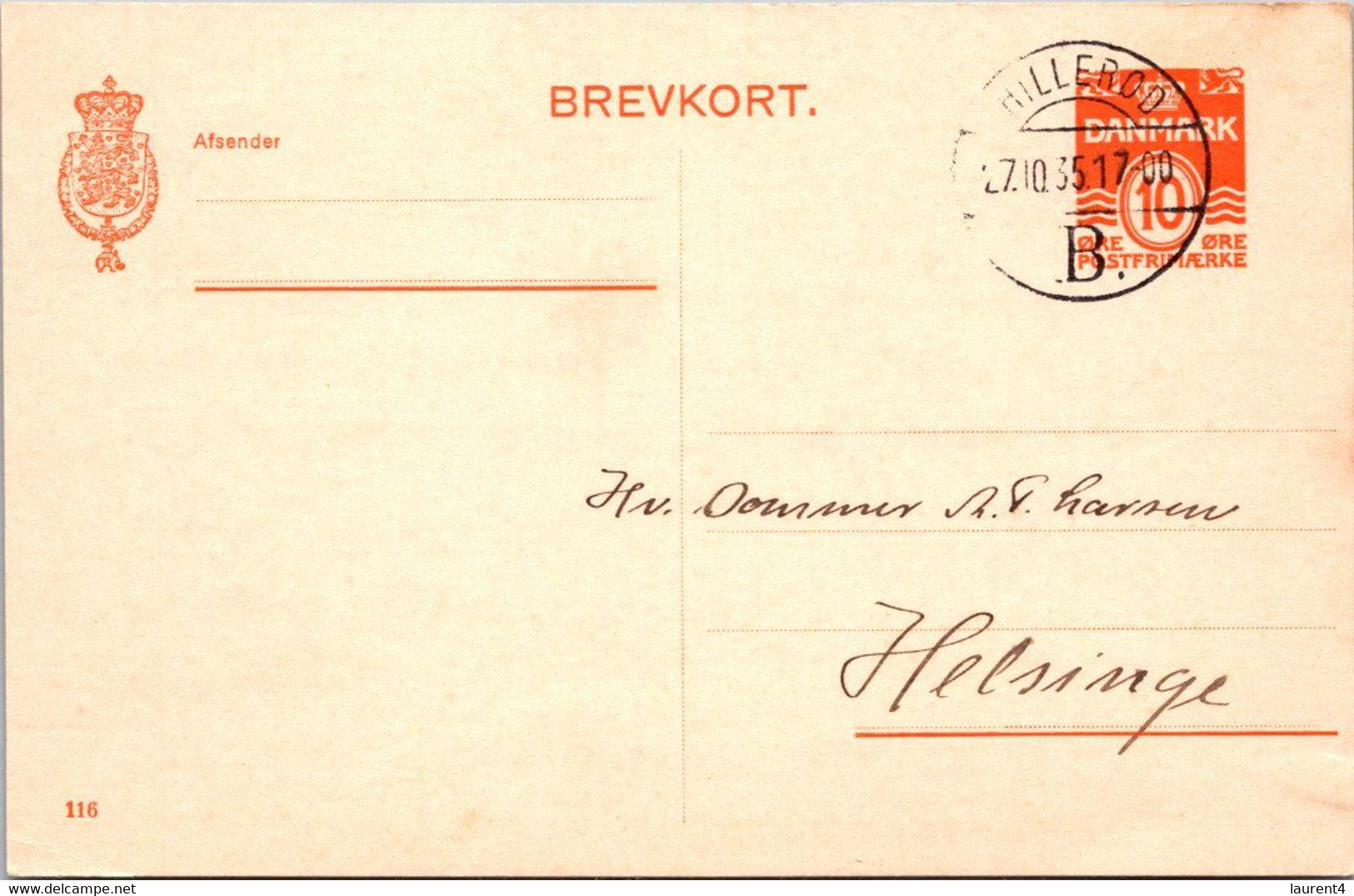 (4 C 8) Very Old Denmark - Brevkort - Posted 1935 - Autres & Non Classés