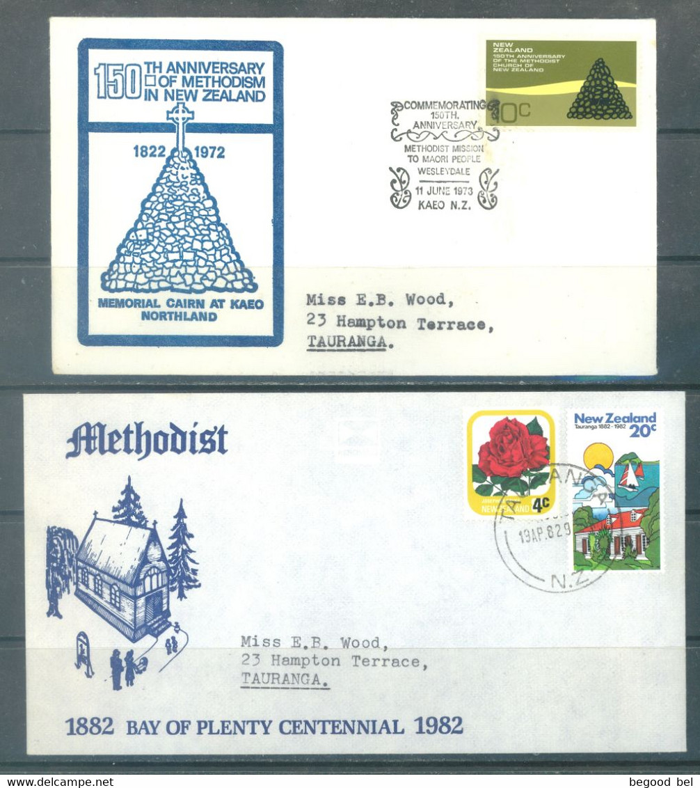 NZ - 1972-1973-1982 - 4 COVERS -  METHODIST MISSION FOR STUDY - Lot 24151 - Lettres & Documents