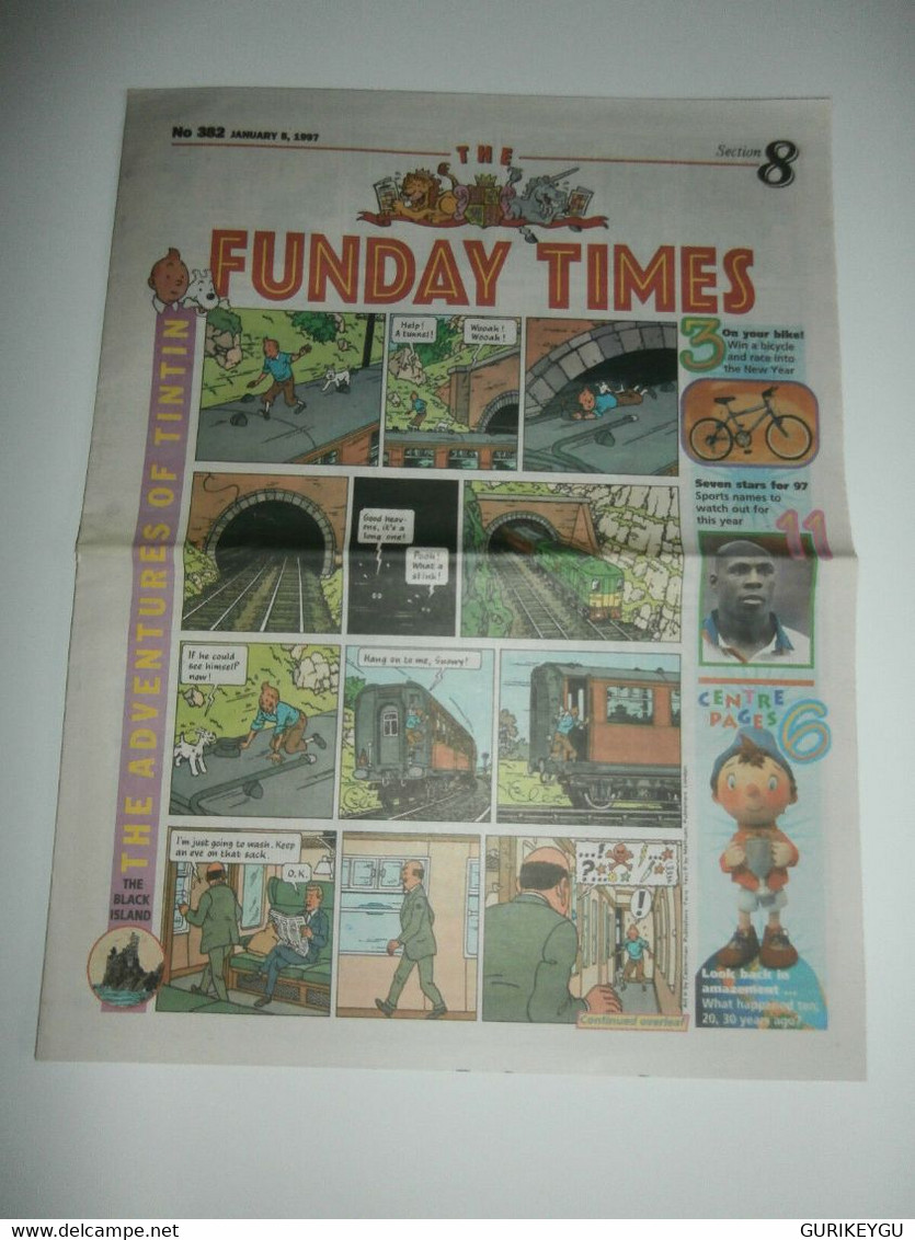 The Black Island FUNDAY TIMES TINTIN L'ile Noire Anglais 382  Du 05-01-1997 TTBE - Autres & Non Classés