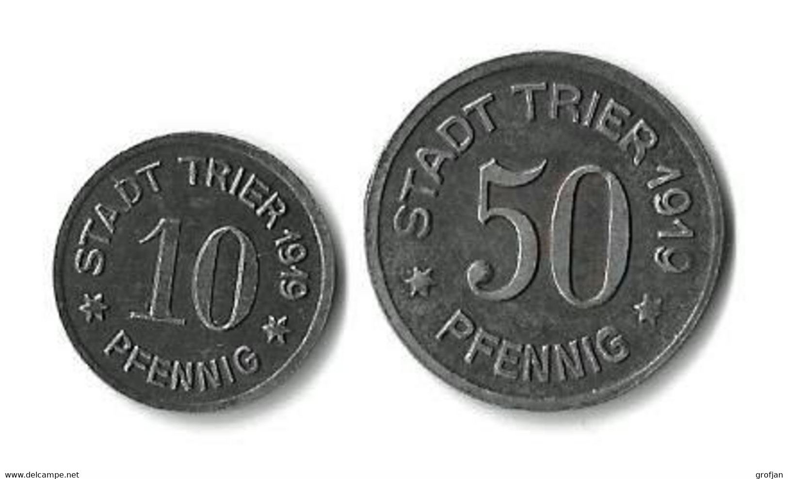 Deutschland - Notgeld Trier 10 + 50 Pfennig 1919 - Other & Unclassified