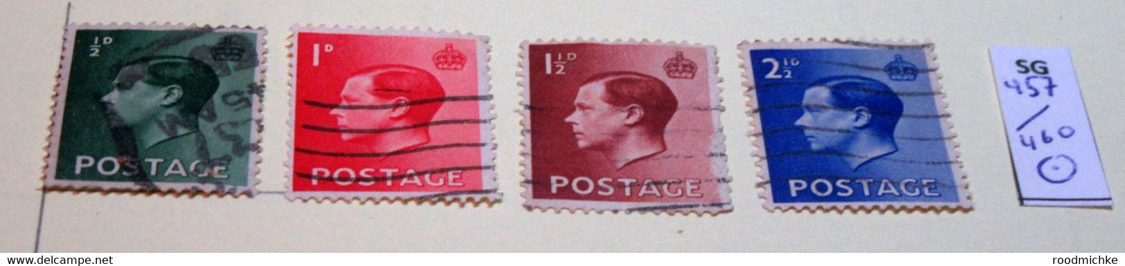 GB KING EDWARD VIII SG 457/460 FINE USED - Gebruikt