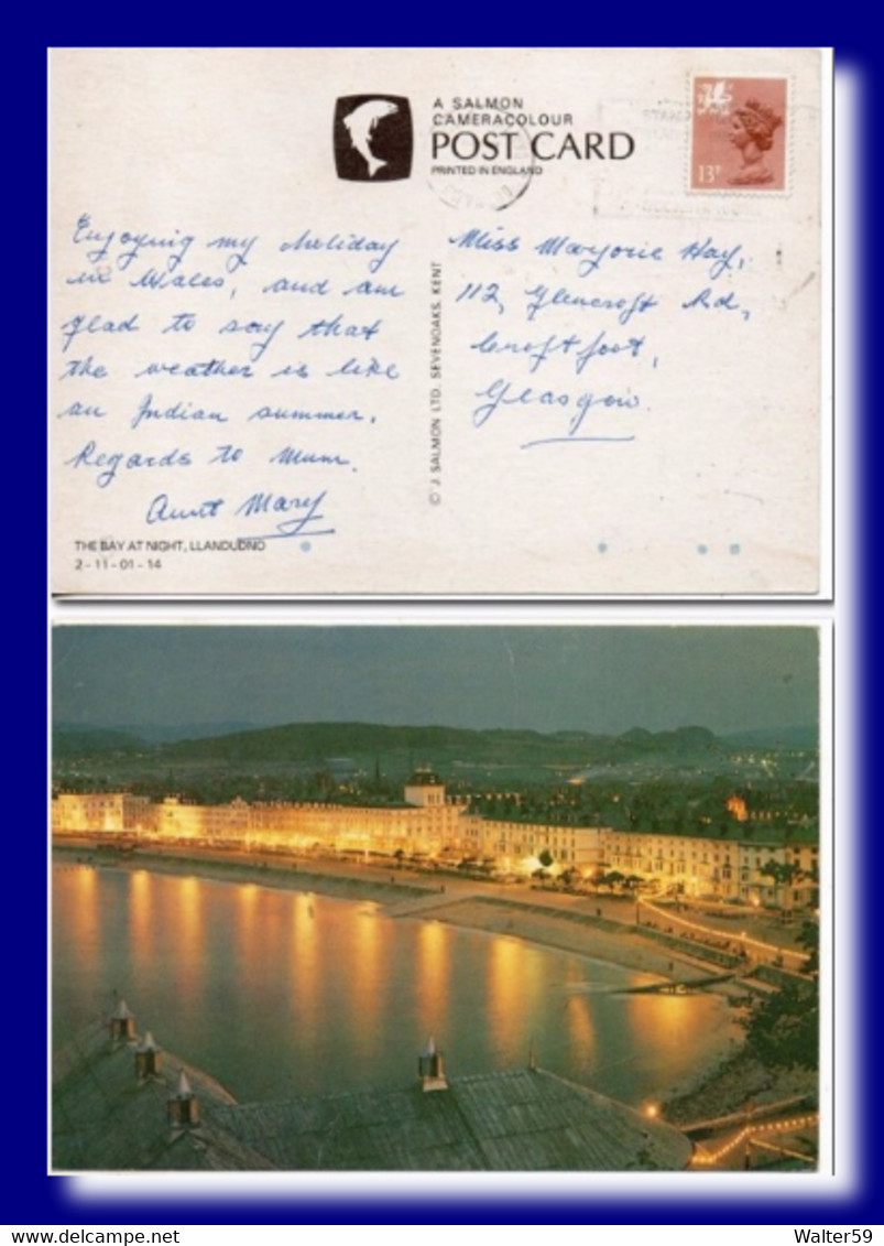 1980 UK Great Britain Postcard Llandudno Posted Clwyd - Monmouthshire