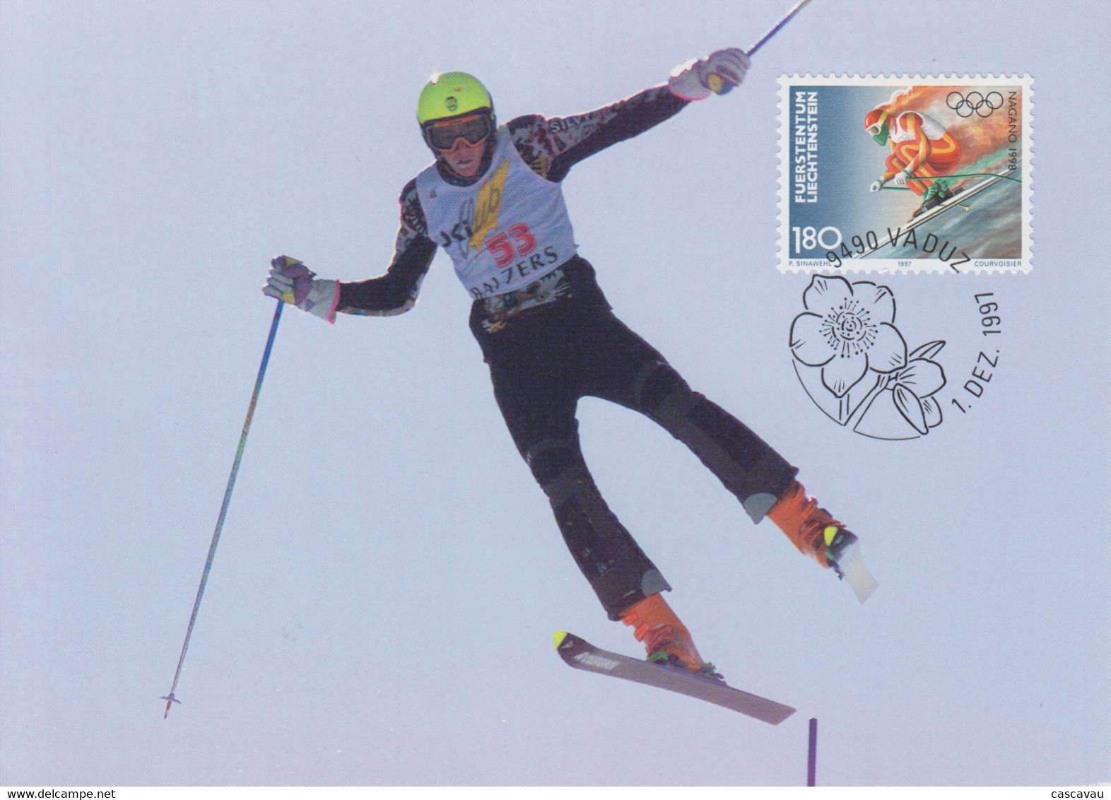 Carte  Maximum  1er  Jour   LIECHTENSTEIN    Jeux   Olympiques   De   NAGANO    1998 - Hiver 1998: Nagano