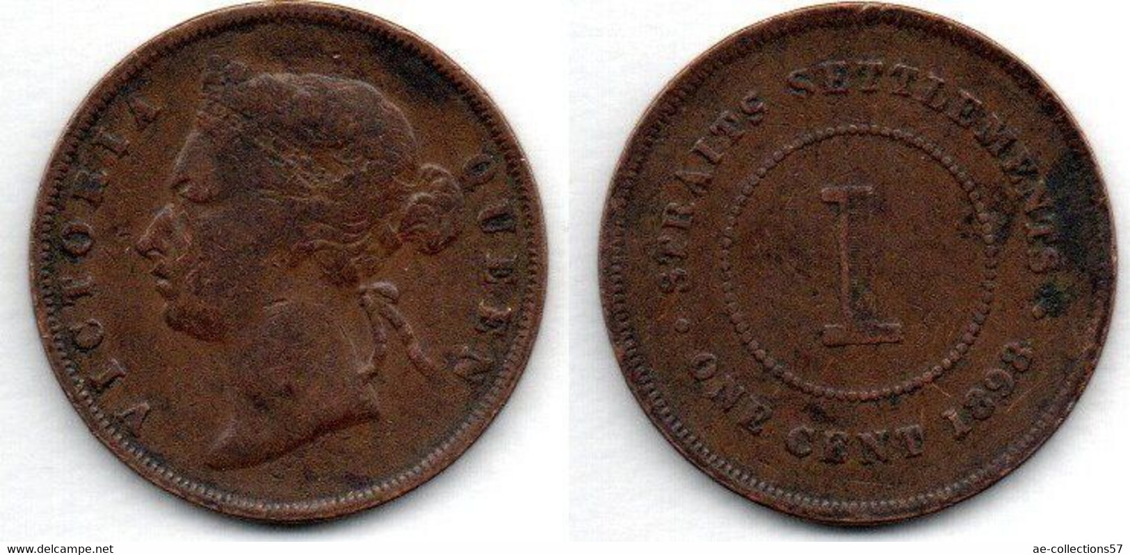 Straits Settlements 1 Cent 1898 TB - Kolonien