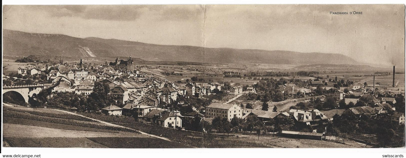 ORBE: Cpa Panorama, Carte Double ~1910 - Orbe