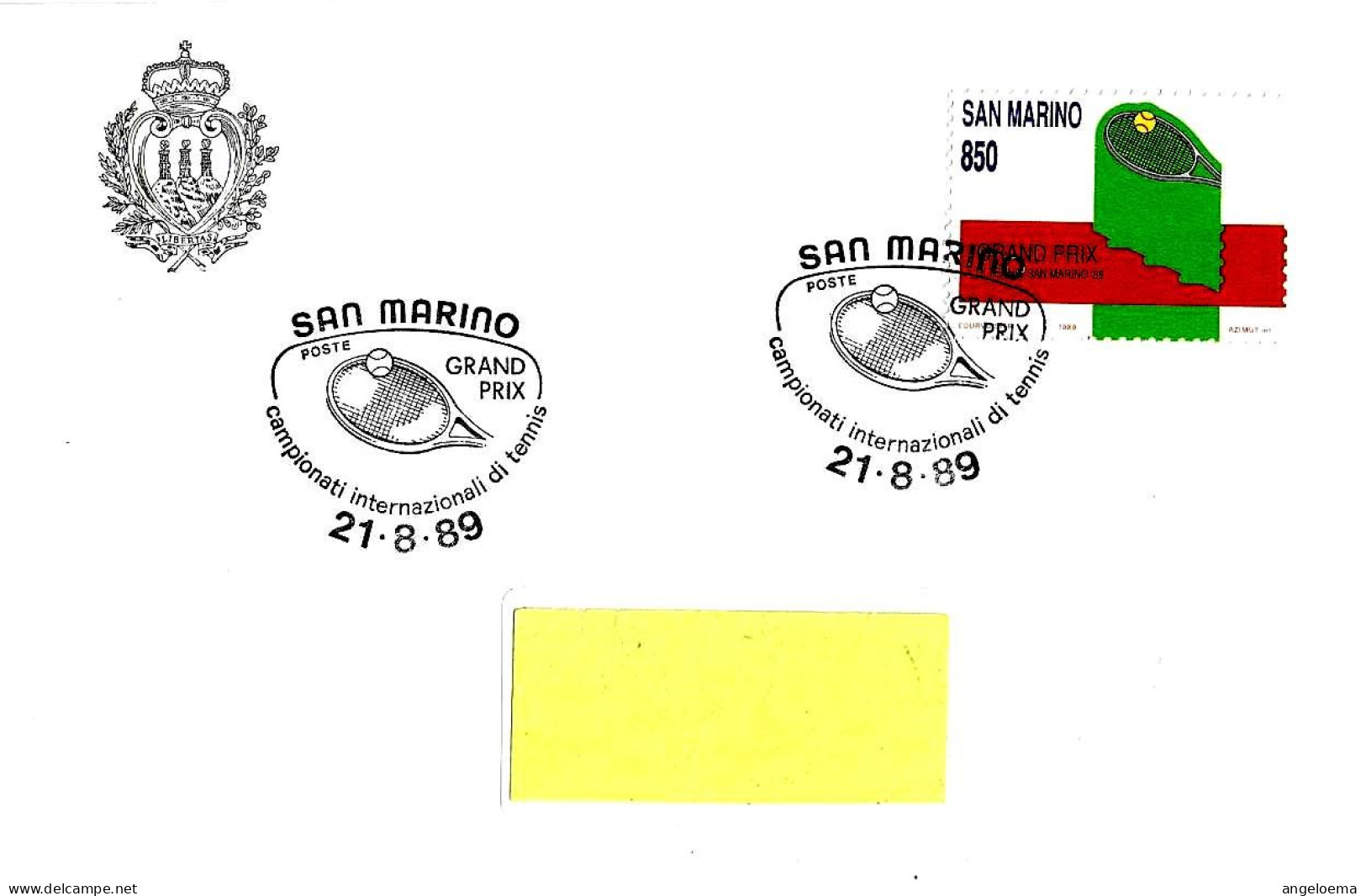 SAN MARINO - 1989 Campionati Internazionali TENNIS Gran Prix Su Francobollo E Busta Viaggiata - 5973 - Briefe U. Dokumente