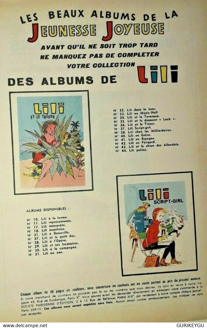 LILI EN VACANCES  N° 45 EO 1973 Jeunesses Joyeuse TTBE ++ - Lili L'Espiègle