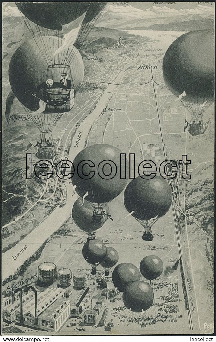 Suisse - ZH Schlieren - Zürich - Ballon - Gordon Bennett 1909 - Schlieren