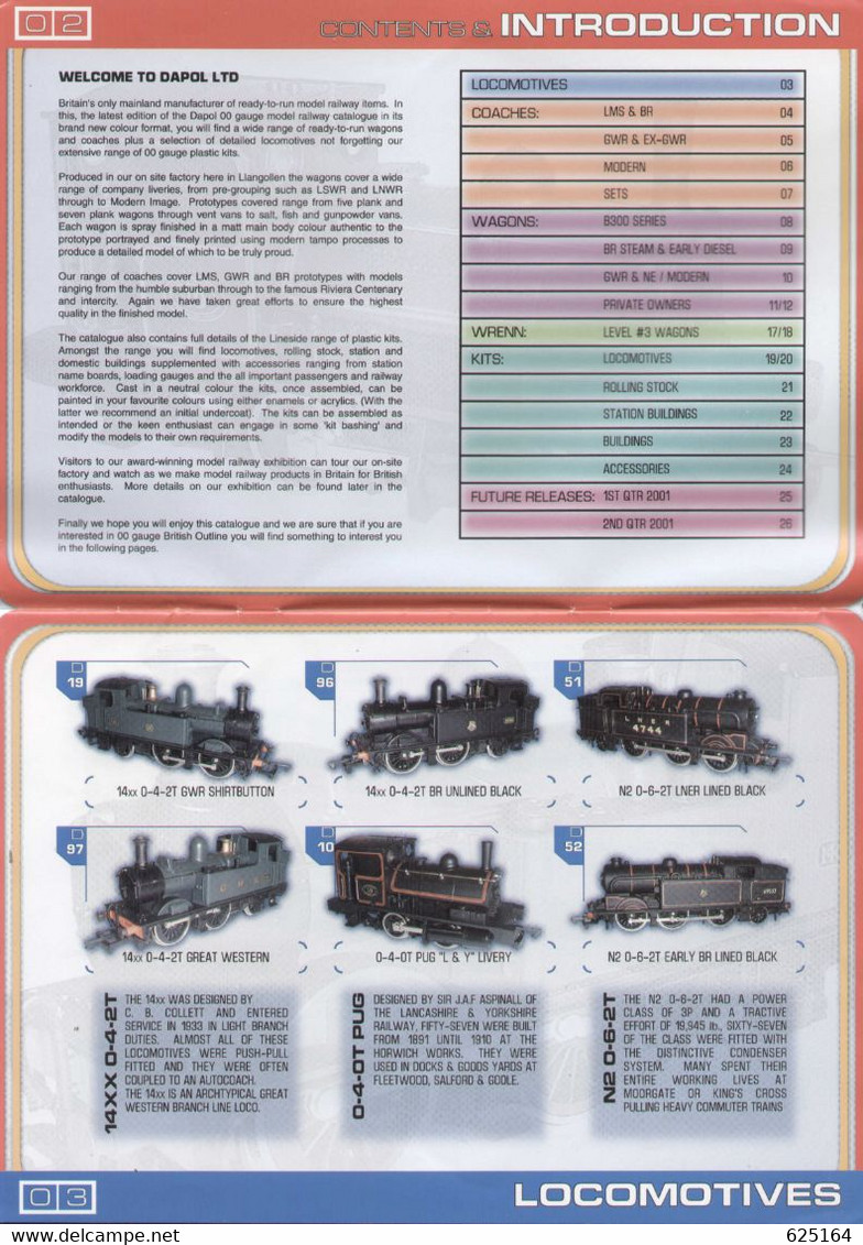 Catalogue DAPOL 2001 OO Gauge Model Railways 5th Edition Catalogue - Inglese