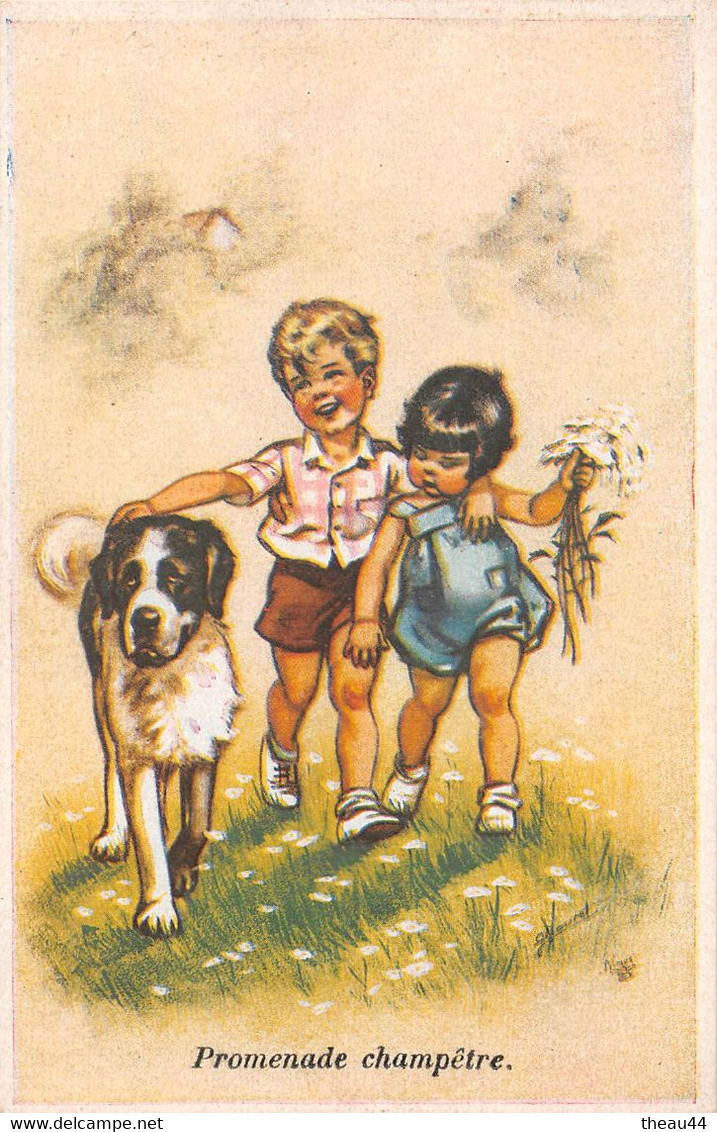 ¤¤  -  ILLUSTRATEUR  " Germaine BOURET "  -   Promenade Champêtre  -  Chien    -   ¤¤ - Bouret, Germaine