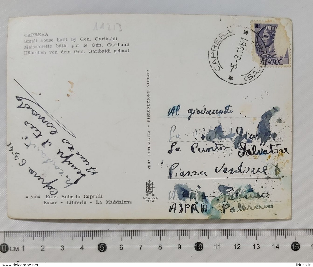 11213 Cartolina - Sassari - Caprera - Casetta Garibaldi - 1961 - Cagliari