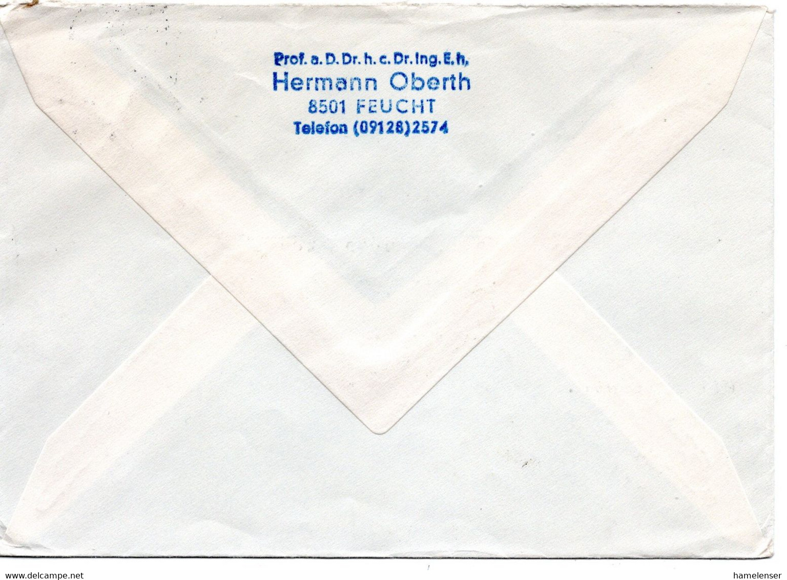 55401 - Bund - 1967 - 1DM Bed.Deutsche MiF A. LpBf. FEUCHT -> Willowick, OH (USA), Abs.: Prof. Hermann Oberth !!! - Europa