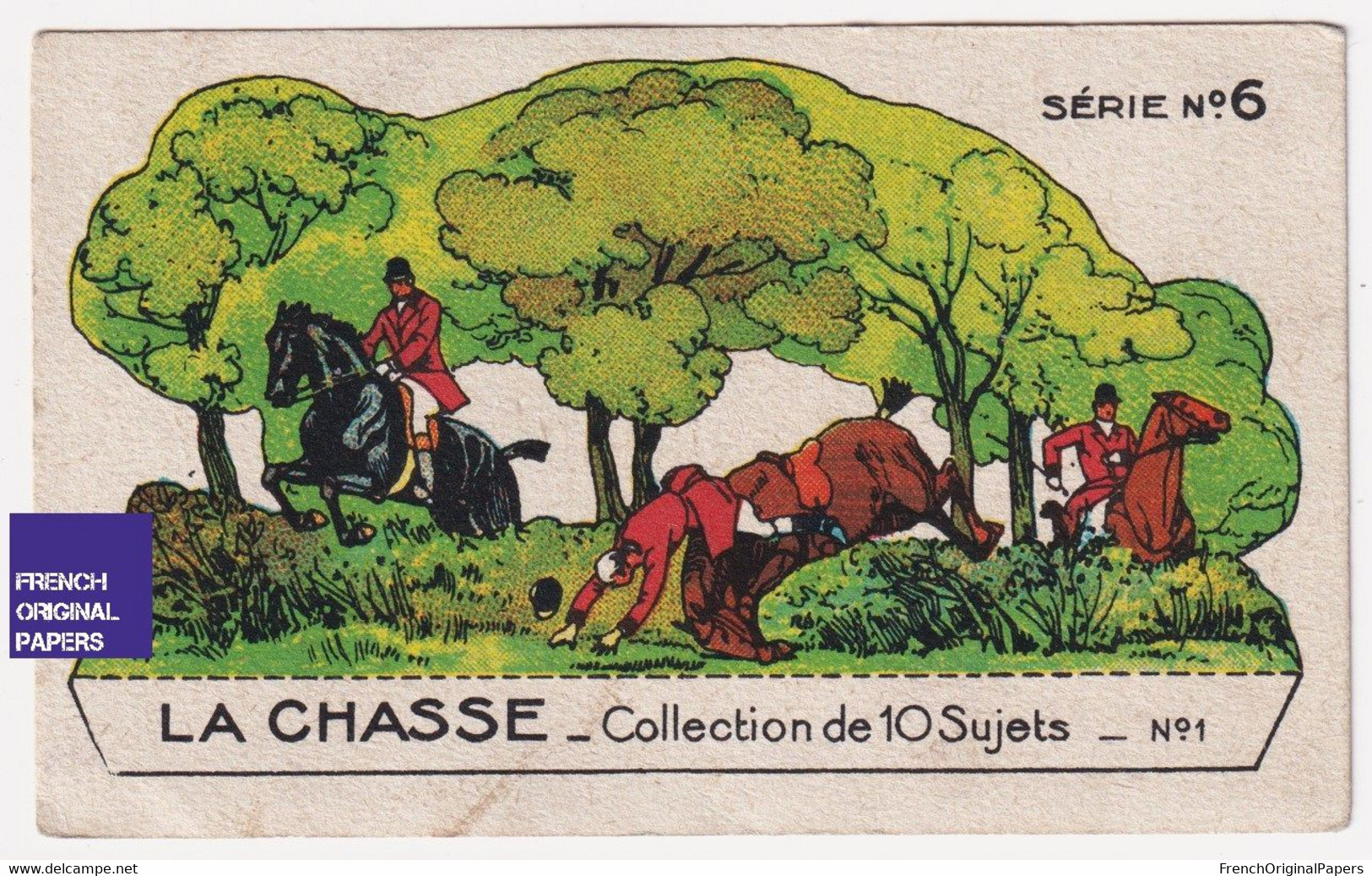 Jolie Chromo Image à Découper Chocolat Révillon Découpage Chasse - Cheval équitation Chasseur à Courre - Hunting A62-18 - Revillon