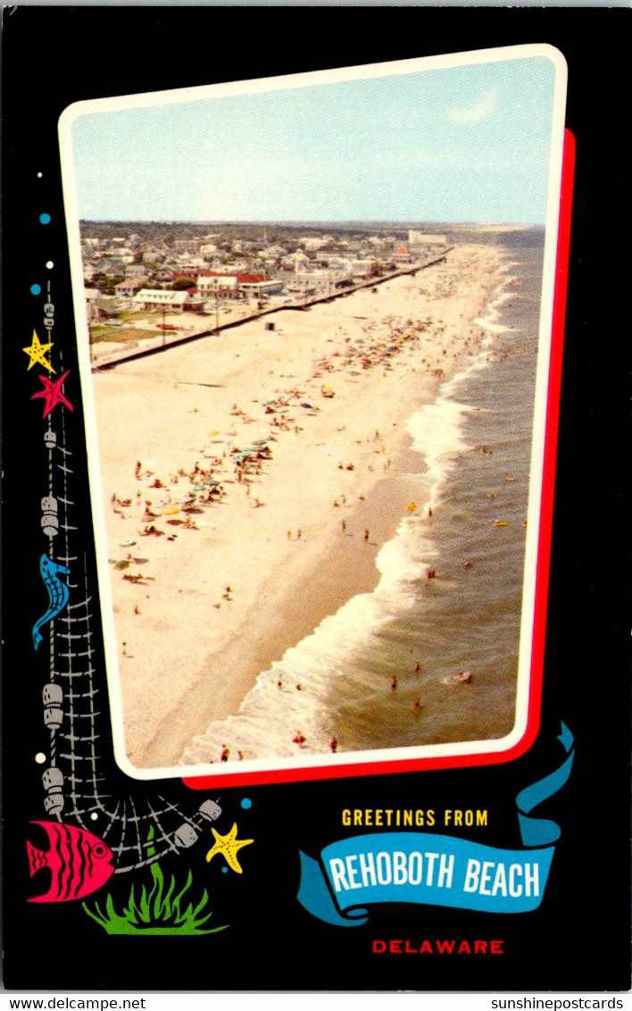 Delaware Rehoboth Beach Greetings Showing Beach - Autres & Non Classés