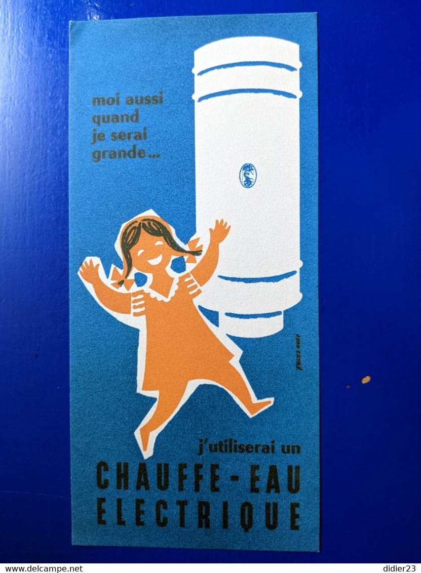 BUVARD PUBLICITAIRE  CHAUFFE EAU ELECTRIQUE ILLUSTRATEUR JEAN CAYRE - Elektriciteit En Gas