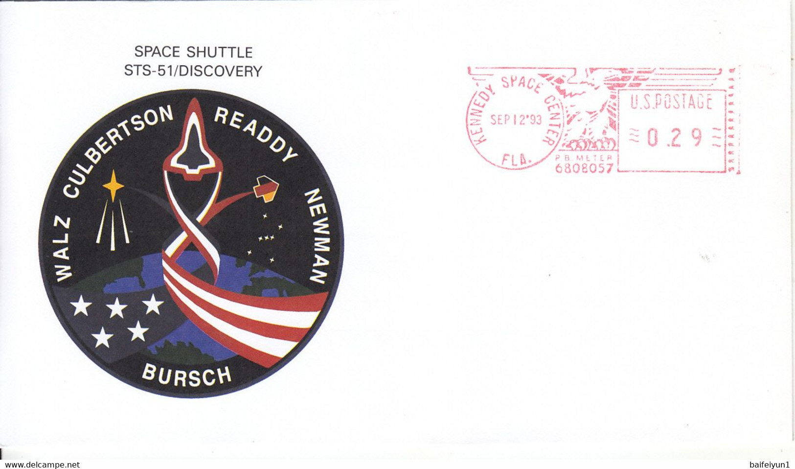 1993 USA Space Shuttle Discovery STS-51 Commemorative Cover - América Del Norte