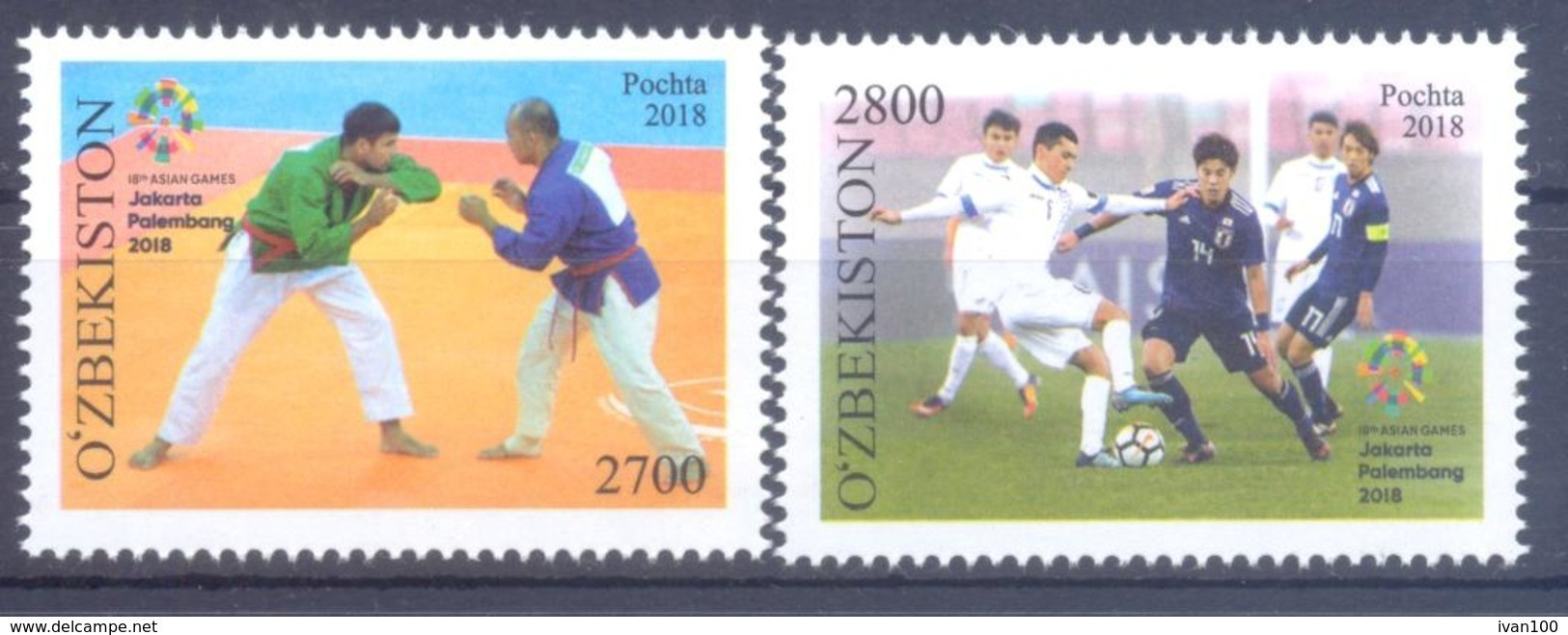 2018. Uzbekistan, 18th Asian Games, Jokarta Palembang 2018, 2v, Mint/** - Uzbekistan