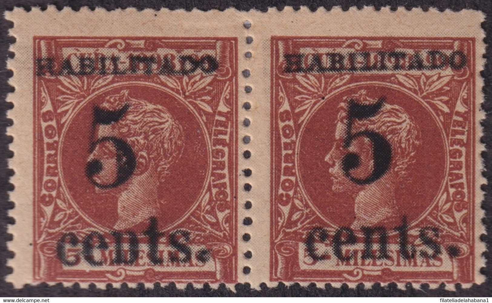 1899-583 CUBA US OCCUPATION 1899 1º ISSUE. 5c S. 5mls PUERTO PRINCIPE FORGERY FALSO. - Neufs