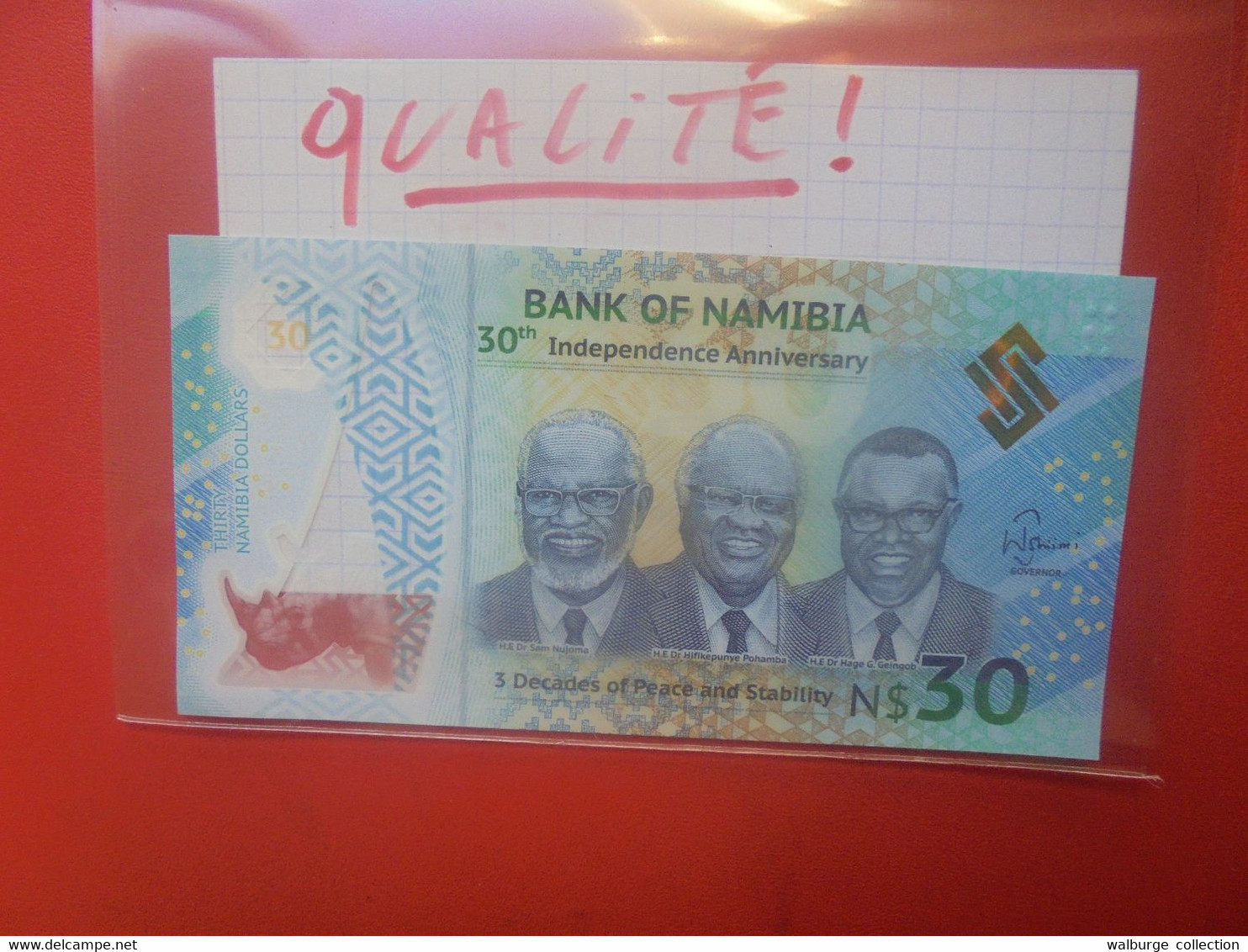 NAMIBIE 30$ 1990-2020 "INDEPENDANCE" Neuf-UNC (B.26) - Namibia