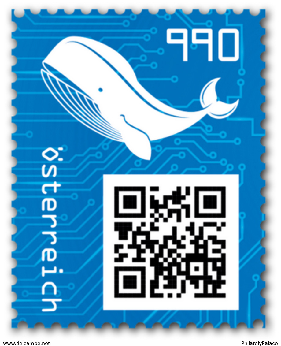 2021 Crypto Stamp Crypto Schwarz 3.0 - QR Code - Crypto 5 Digit ** Blue Whale MNH  (**) - Neufs