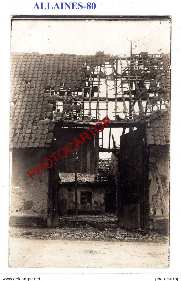 ALLAINES-CARTE PHOTO Allemande-GUERRE 14-18-1 WK-Militaria-France-80- - Allaines