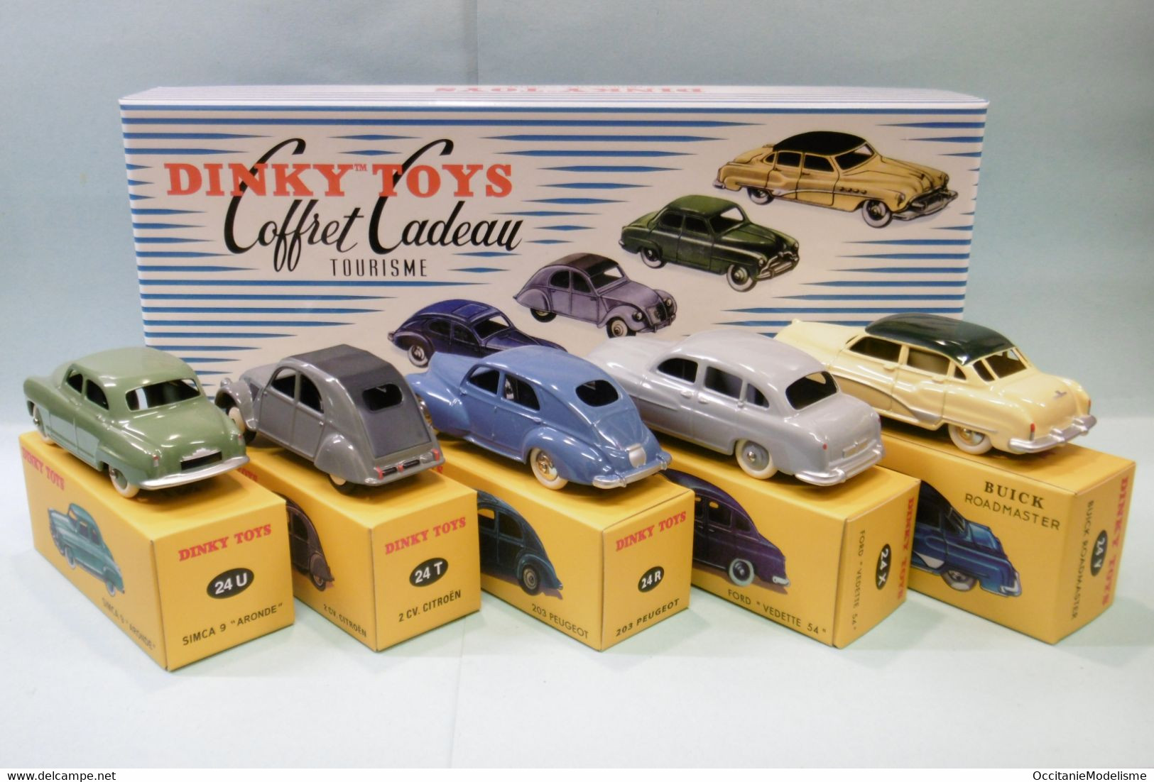 Dinky Toys / Atlas - COFFRET CADEAU Tourisme N°24 Ford + Peugeot + Citroën + Simca + Buick Neuf 1/43 - Dinky