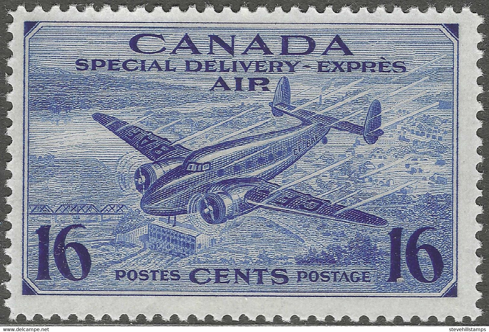 Canada. 1942 Airmail. Special Delivery. War Effort.16c MNH. SG S13 - Airmail: Special Delivery